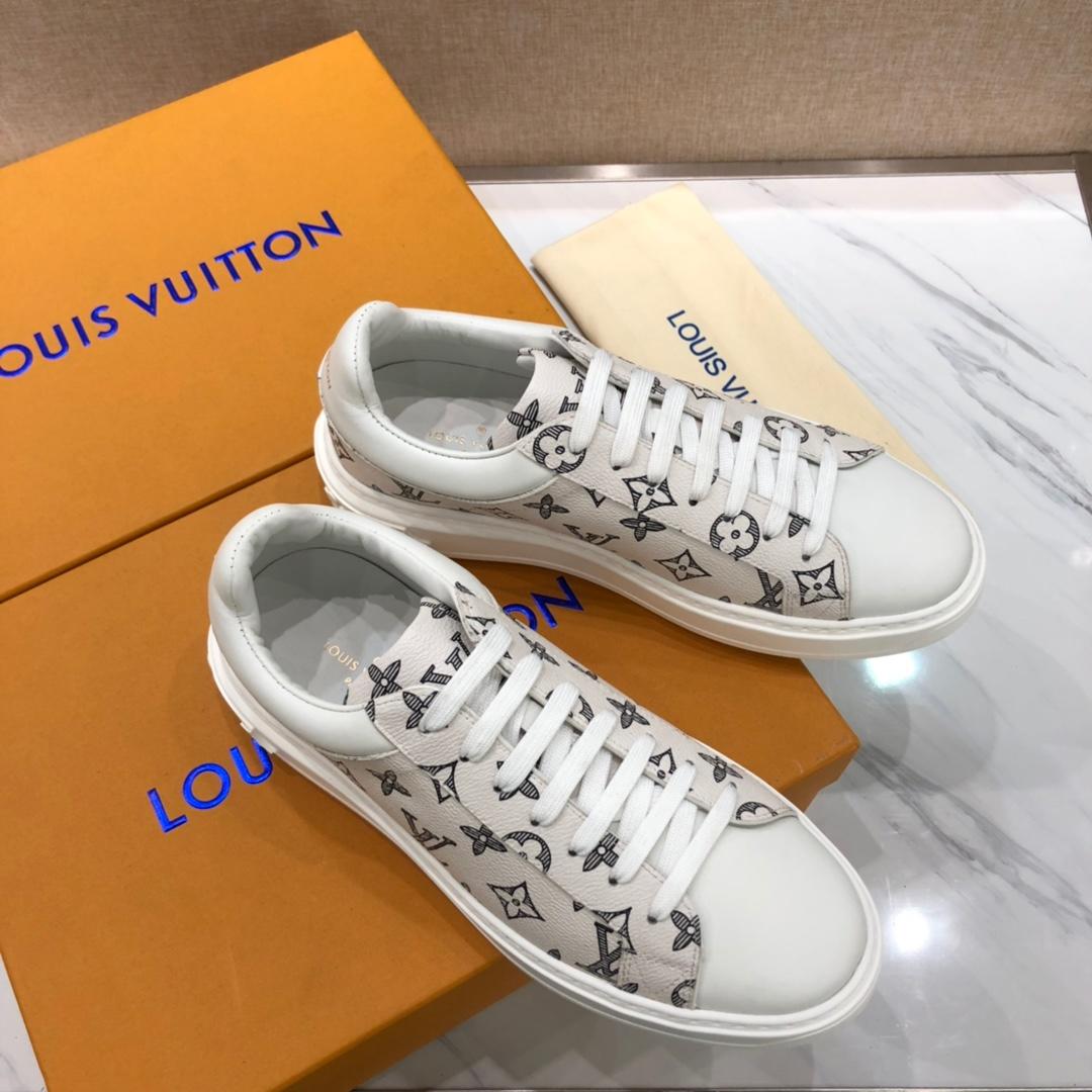 lv Fashion Sneakers White and Monogram print with white sole MS071000