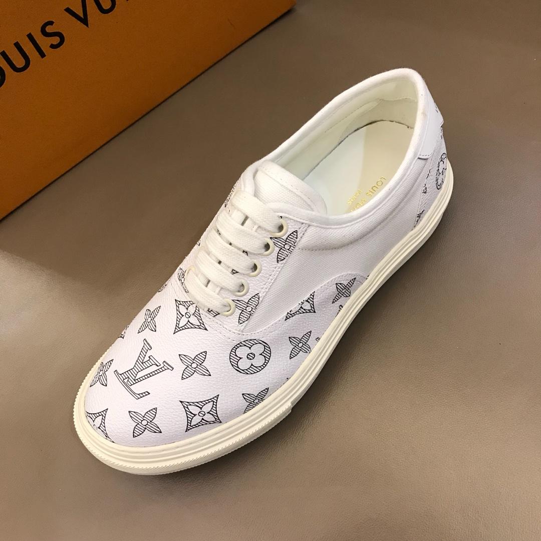lv Fashion Sneakers White and Monogram Flower print and white sole MS02885