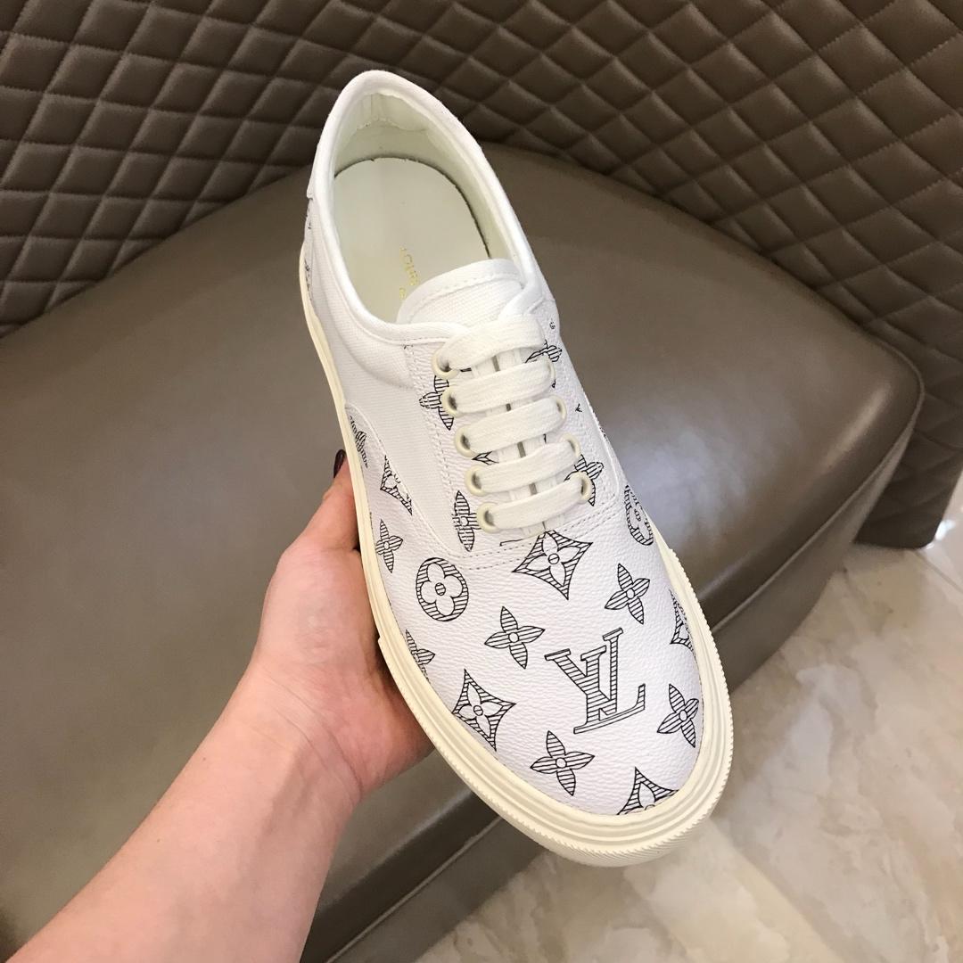 lv Fashion Sneakers White and Monogram Flower print and white sole MS02885