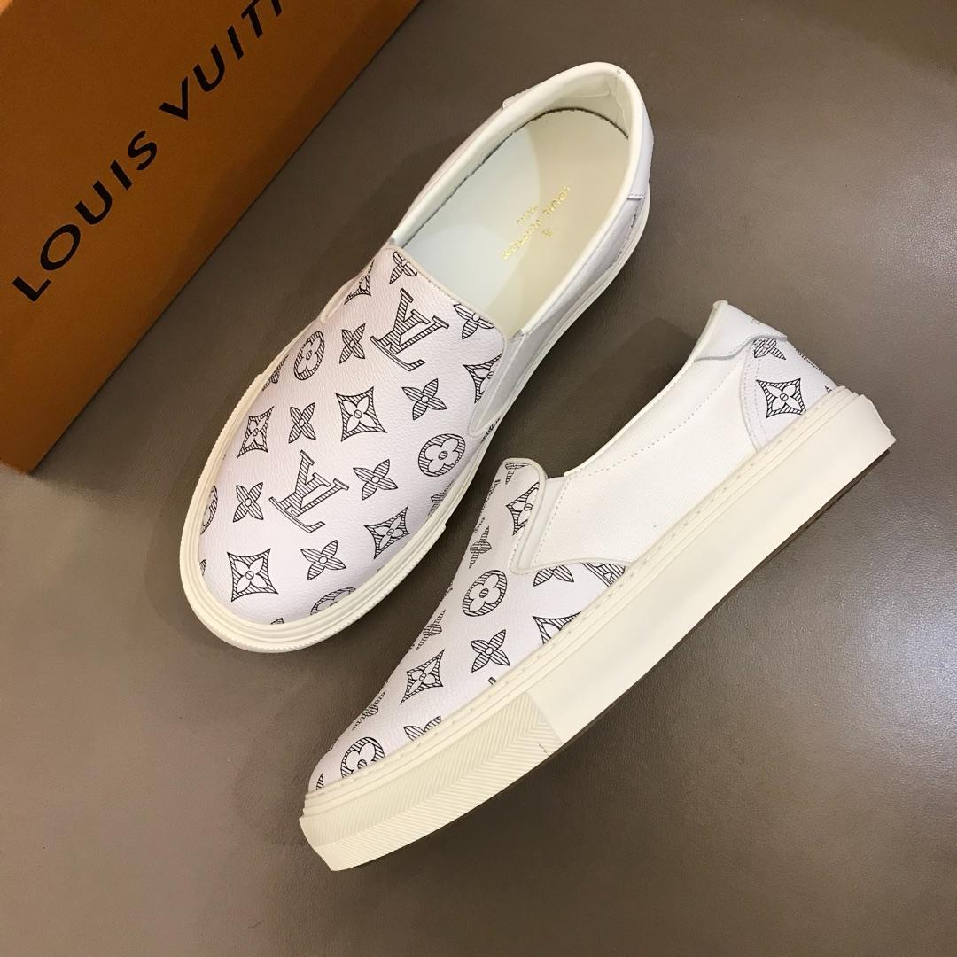 lv Fashion Sneakers White and Monogram Flower print and white sole MS02883