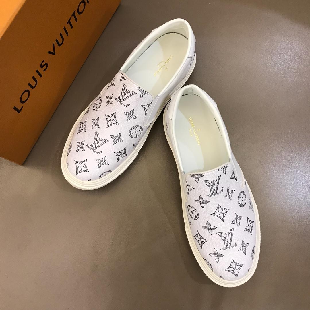 lv Fashion Sneakers White and Monogram Flower print and white sole MS02883