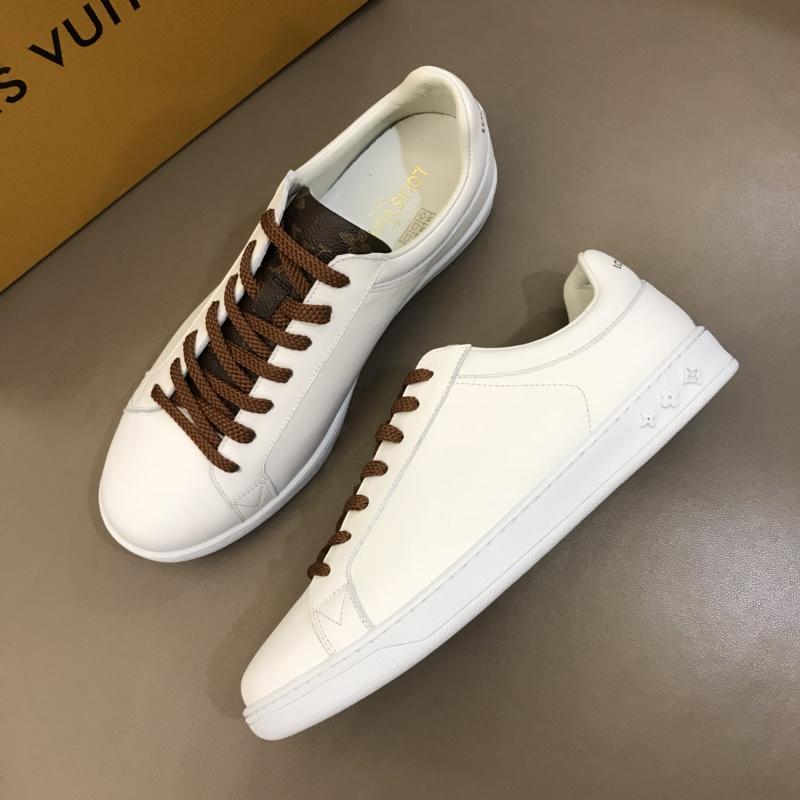 lv Fashion Sneakers White and brown Monogram print tongue and white sole MS02867