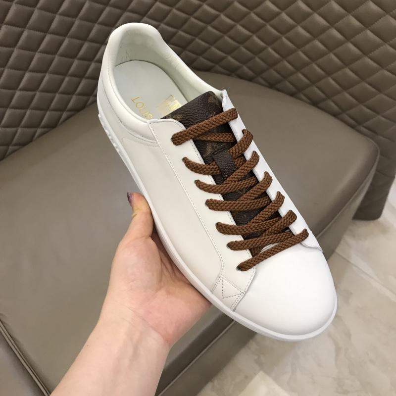 lv Fashion Sneakers White and brown Monogram print tongue and white sole MS02867