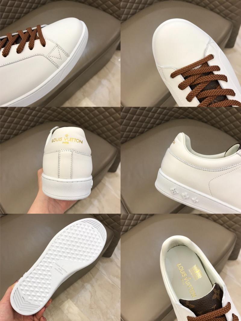 lv Fashion Sneakers White and brown Monogram print tongue and white sole MS02867