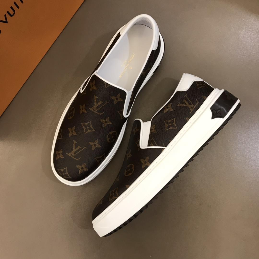 lv Fashion Sneakers Brown and Monogram print with white sole MS02864