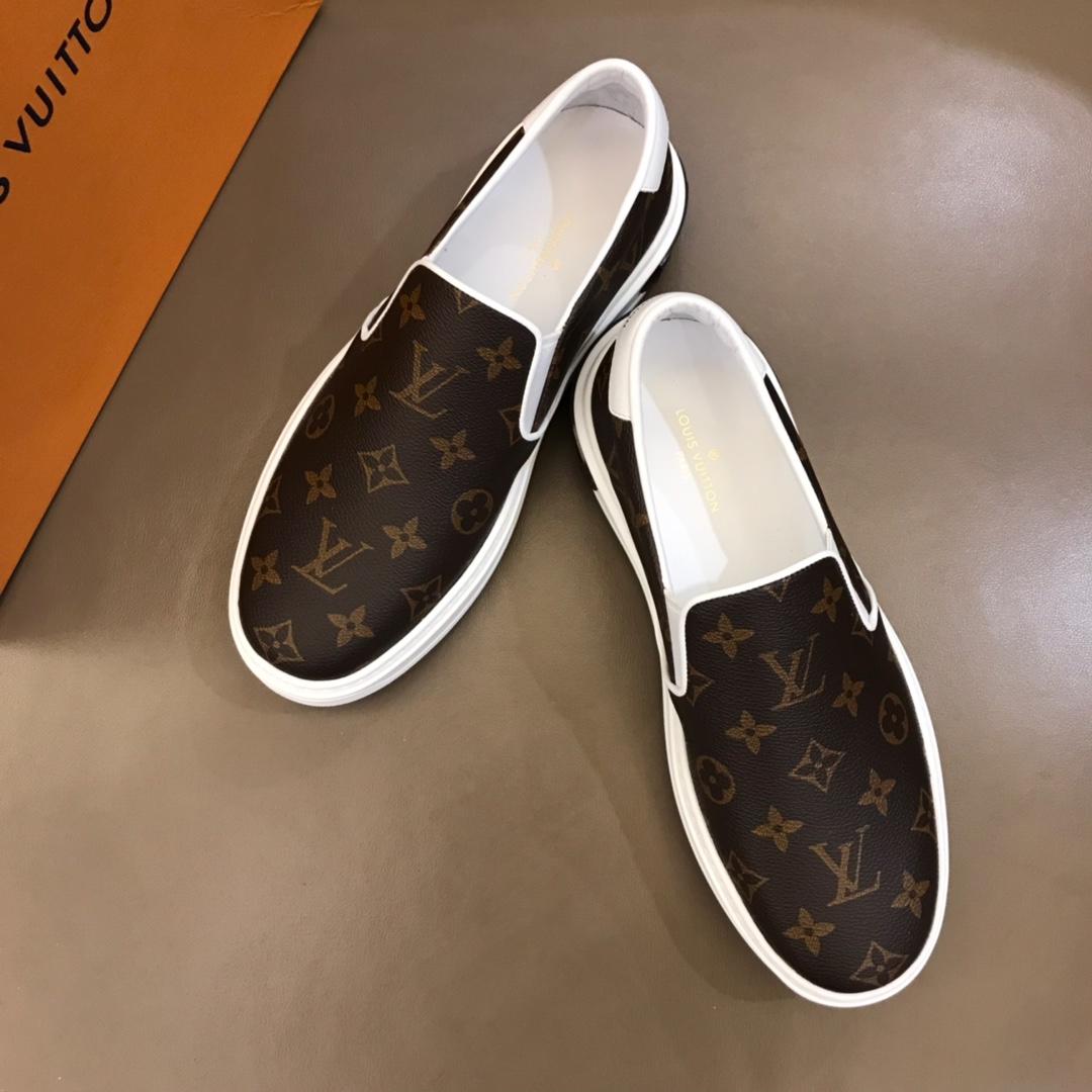 lv Fashion Sneakers Brown and Monogram print with white sole MS02864