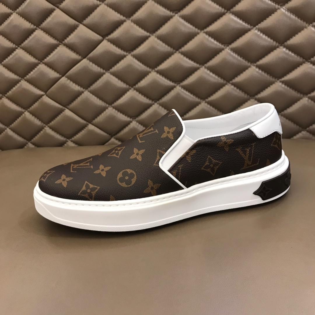 lv Fashion Sneakers Brown and Monogram print with white sole MS02864