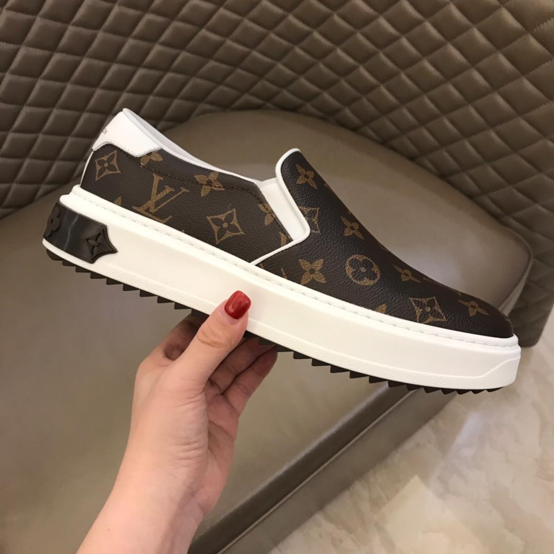 lv Fashion Sneakers Brown and Monogram print with white sole MS02864