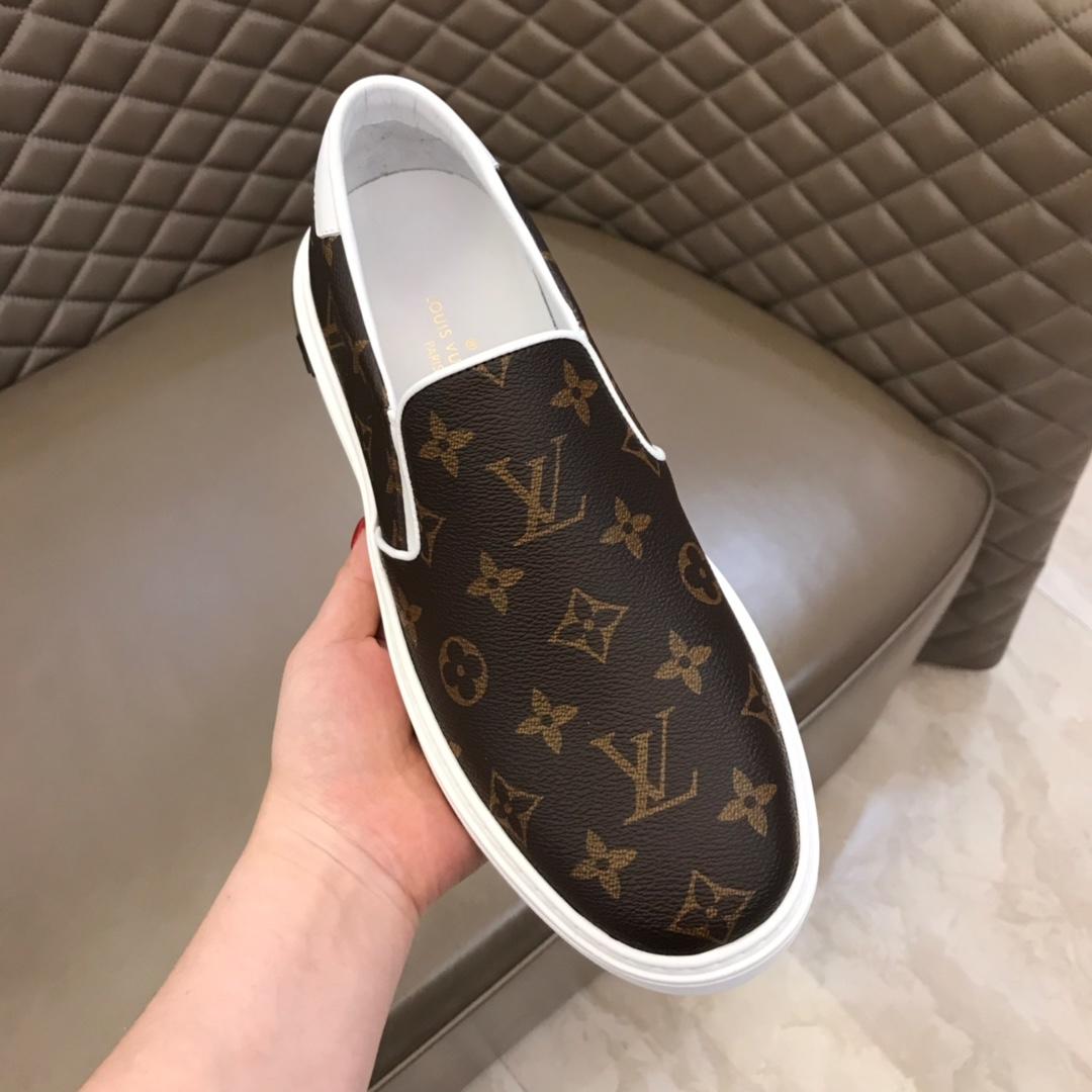 lv Fashion Sneakers Brown and Monogram print with white sole MS02864