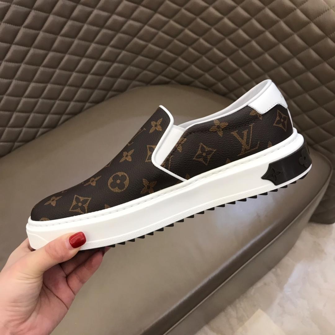 lv Fashion Sneakers Brown and Monogram print with white sole MS02864