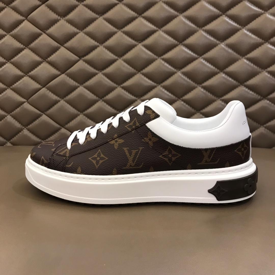 lv Fashion Sneakers Brown and Monogram print with white sole MS02855