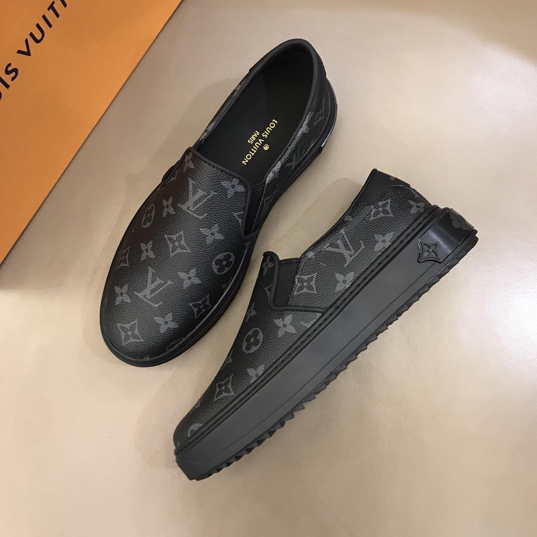 lv Fashion Sneakers Black and Monogram print with black sole MS02865