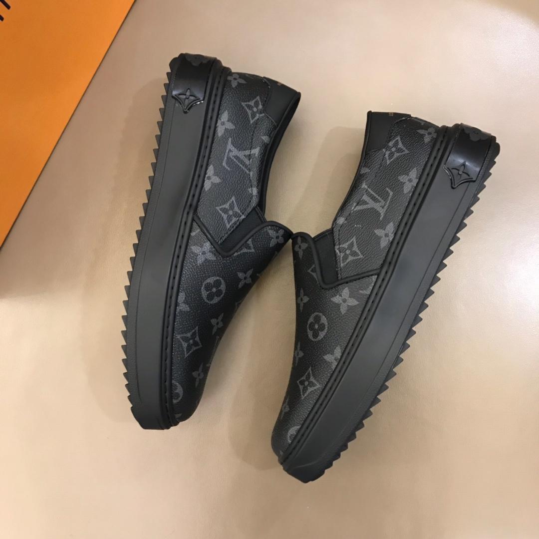 lv Fashion Sneakers Black and Monogram print with black sole MS02865