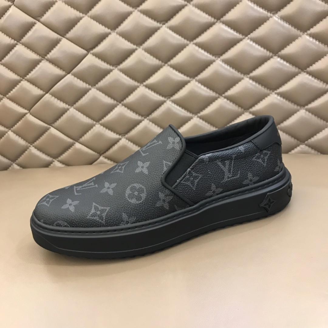 lv Fashion Sneakers Black and Monogram print with black sole MS02865