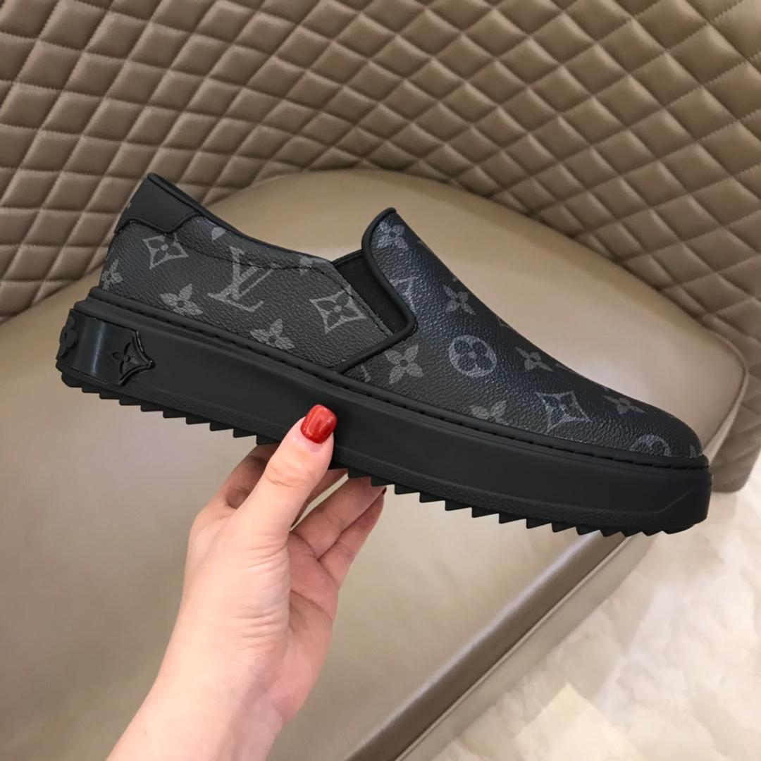 lv Fashion Sneakers Black and Monogram print with black sole MS02865