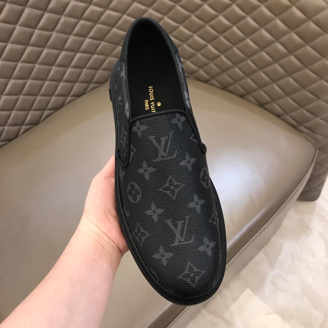 lv Fashion Sneakers Black and Monogram print with black sole MS02865