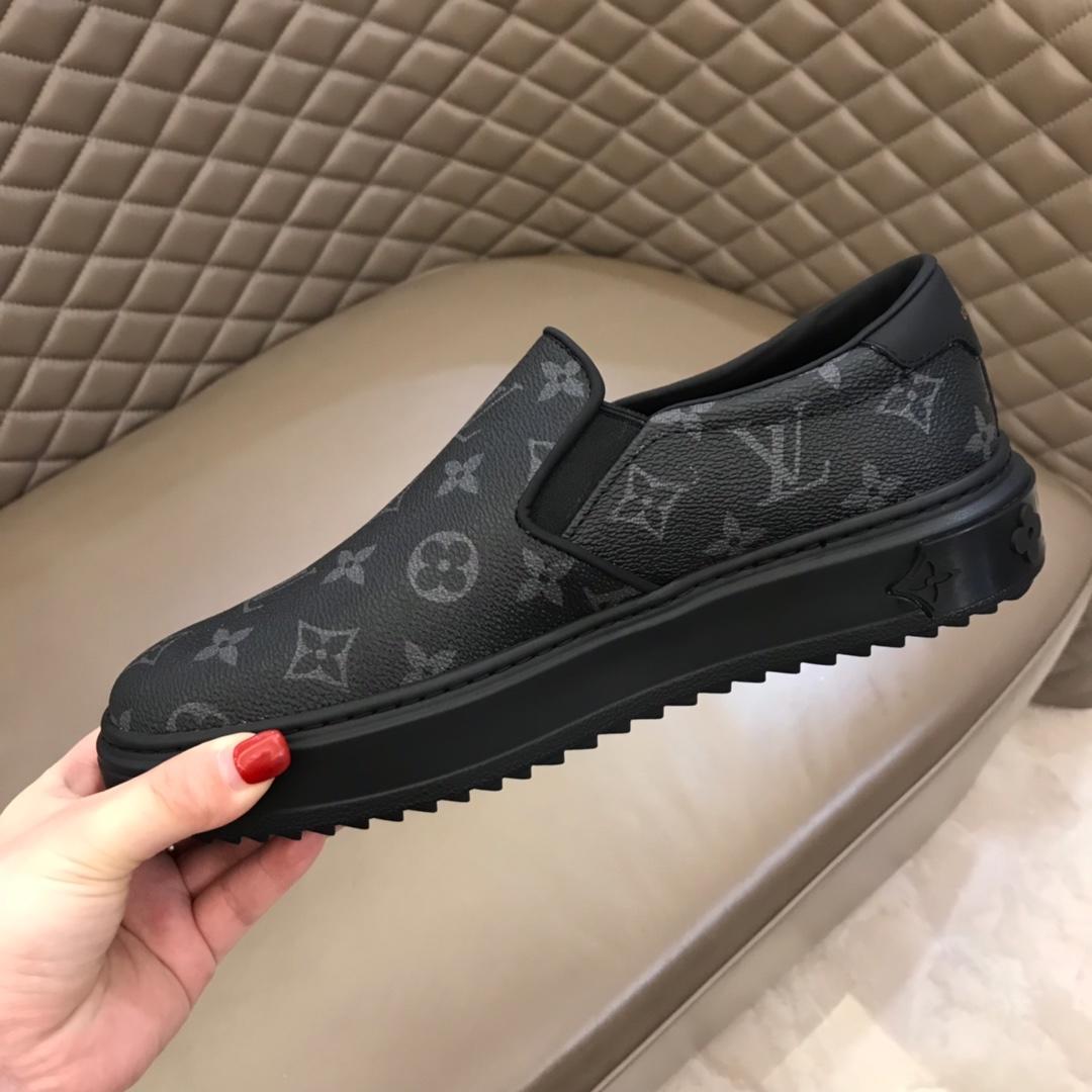 lv Fashion Sneakers Black and Monogram print with black sole MS02865