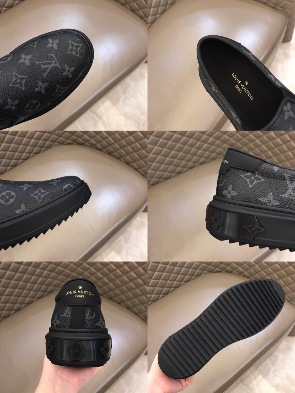 lv Fashion Sneakers Black and Monogram print with black sole MS02865