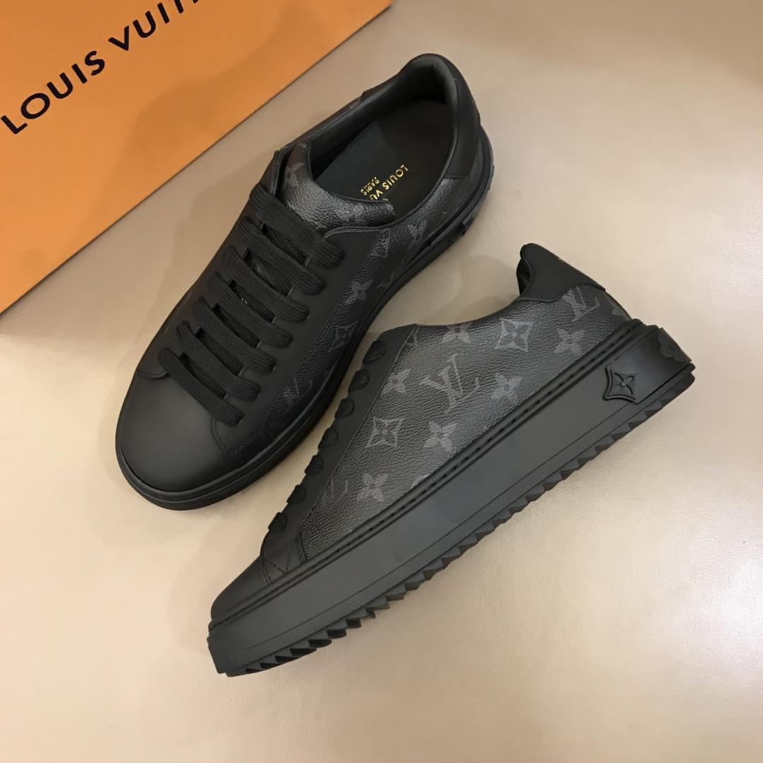 lv Fashion Sneakers Black and Monogram print with black sole MS02857