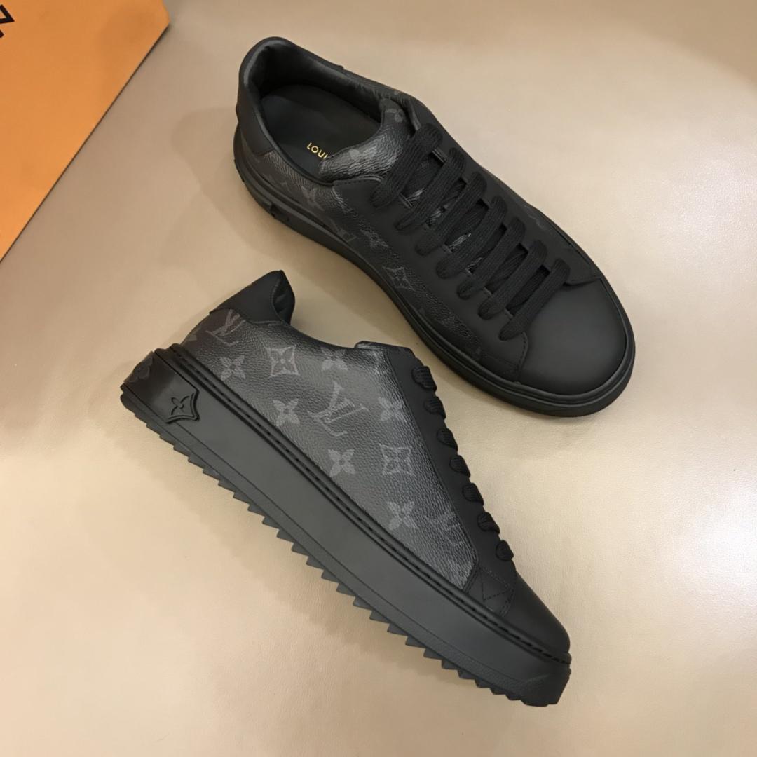 lv Fashion Sneakers Black and Monogram print with black sole MS02857