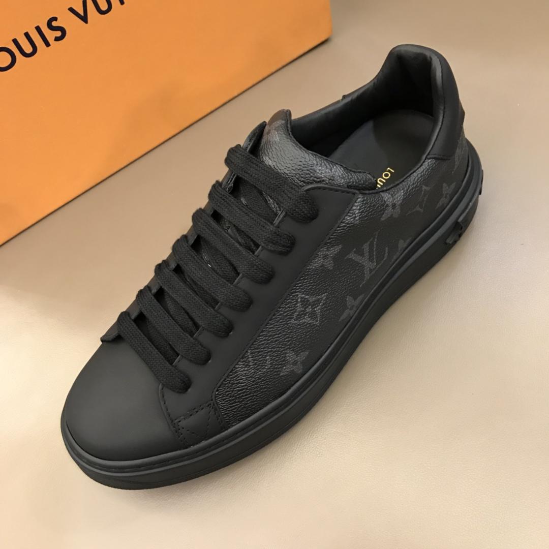 lv Fashion Sneakers Black and Monogram print with black sole MS02857