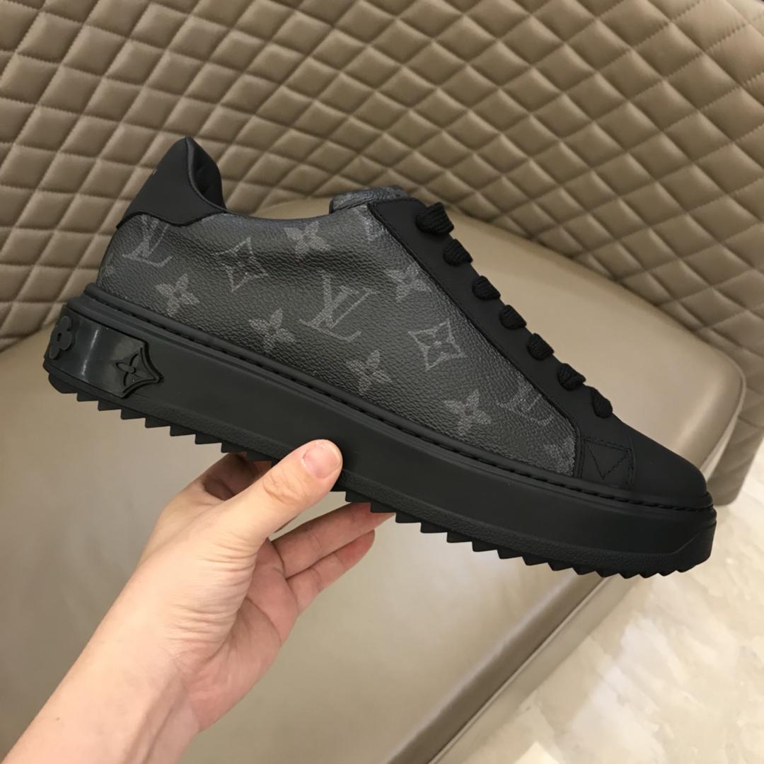 lv Fashion Sneakers Black and Monogram print with black sole MS02857