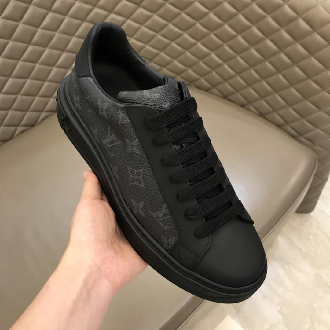 lv Fashion Sneakers Black and Monogram print with black sole MS02857