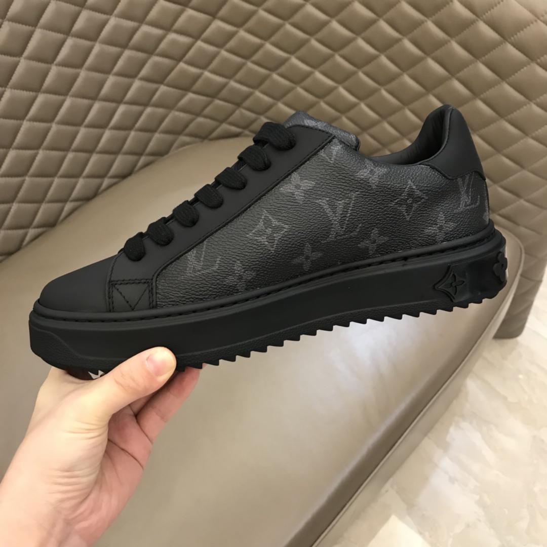 lv Fashion Sneakers Black and Monogram print with black sole MS02857