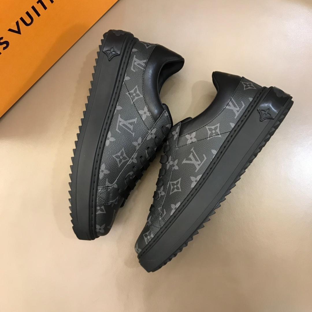 lv Fashion Sneakers Black and Monogram print with black sole MS02856