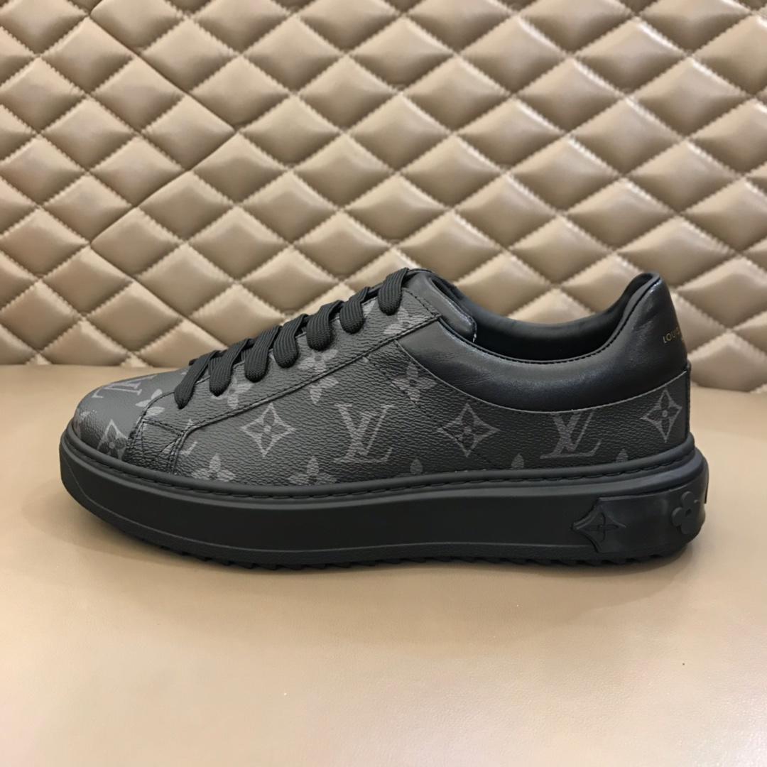 lv Fashion Sneakers Black and Monogram print with black sole MS02856