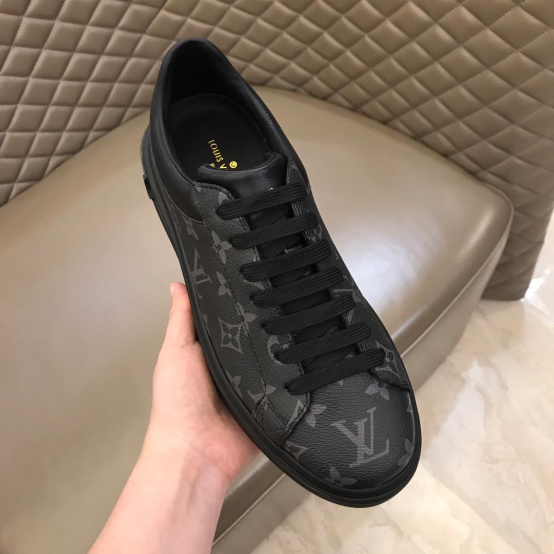 lv Fashion Sneakers Black and Monogram print with black sole MS02856