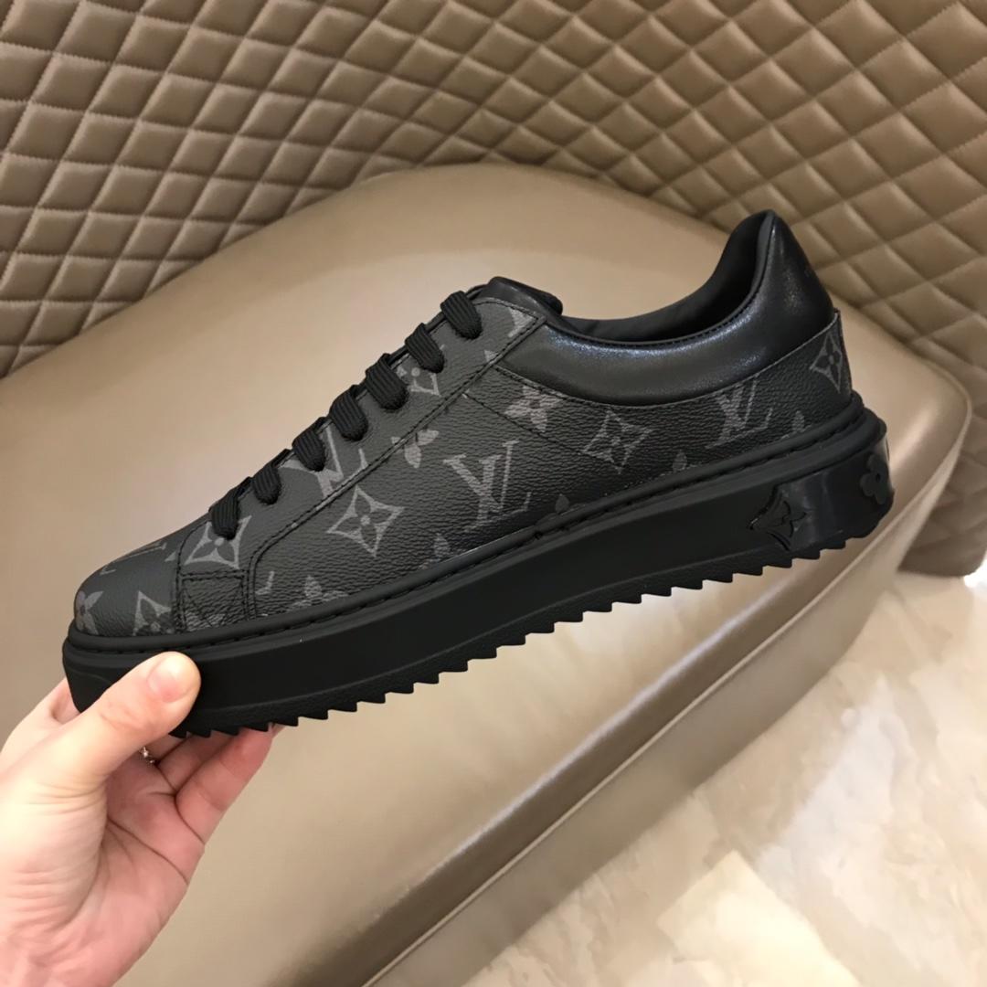 lv Fashion Sneakers Black and Monogram print with black sole MS02856