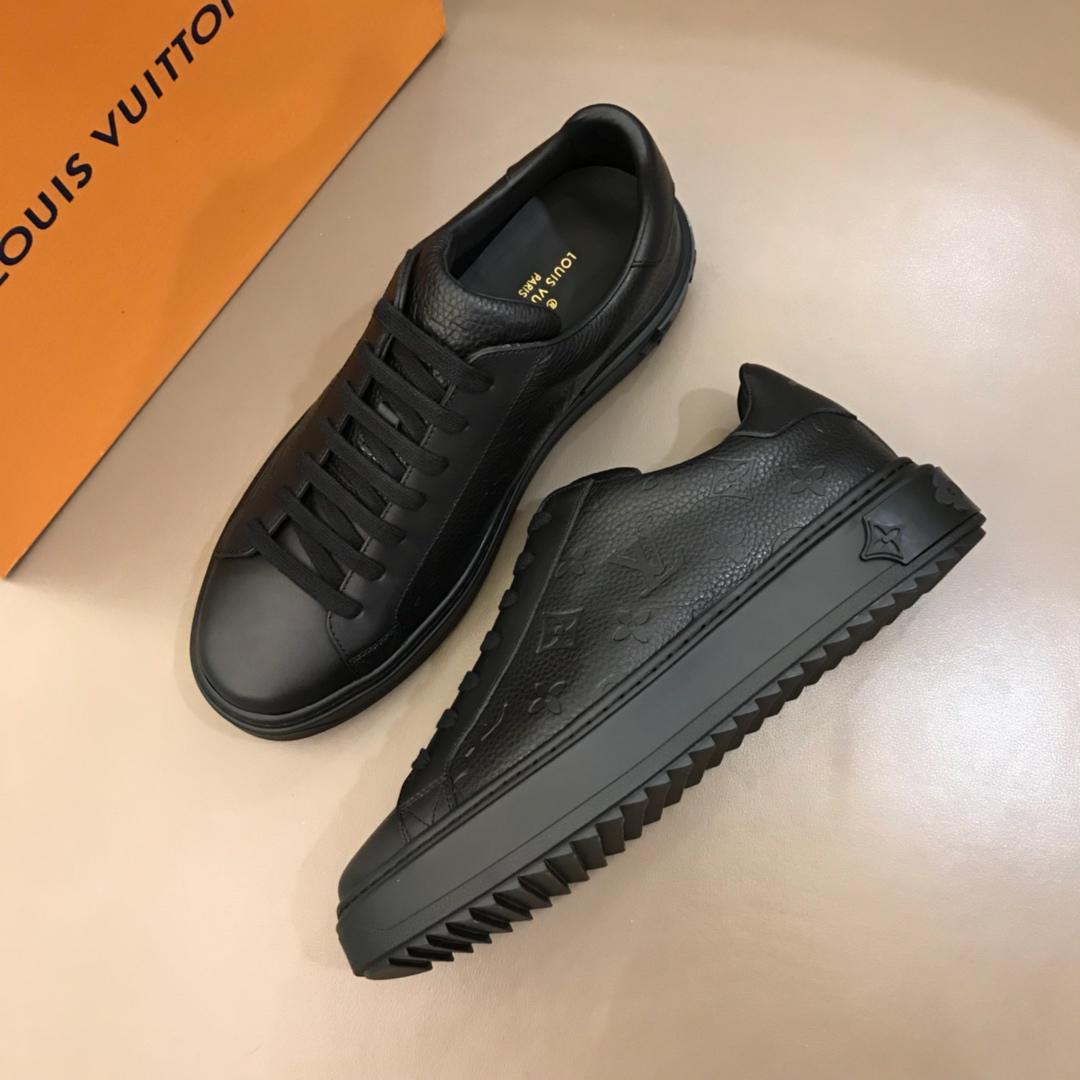 lv Fashion Sneakers Black and Monogram embossing with black sole MS02859
