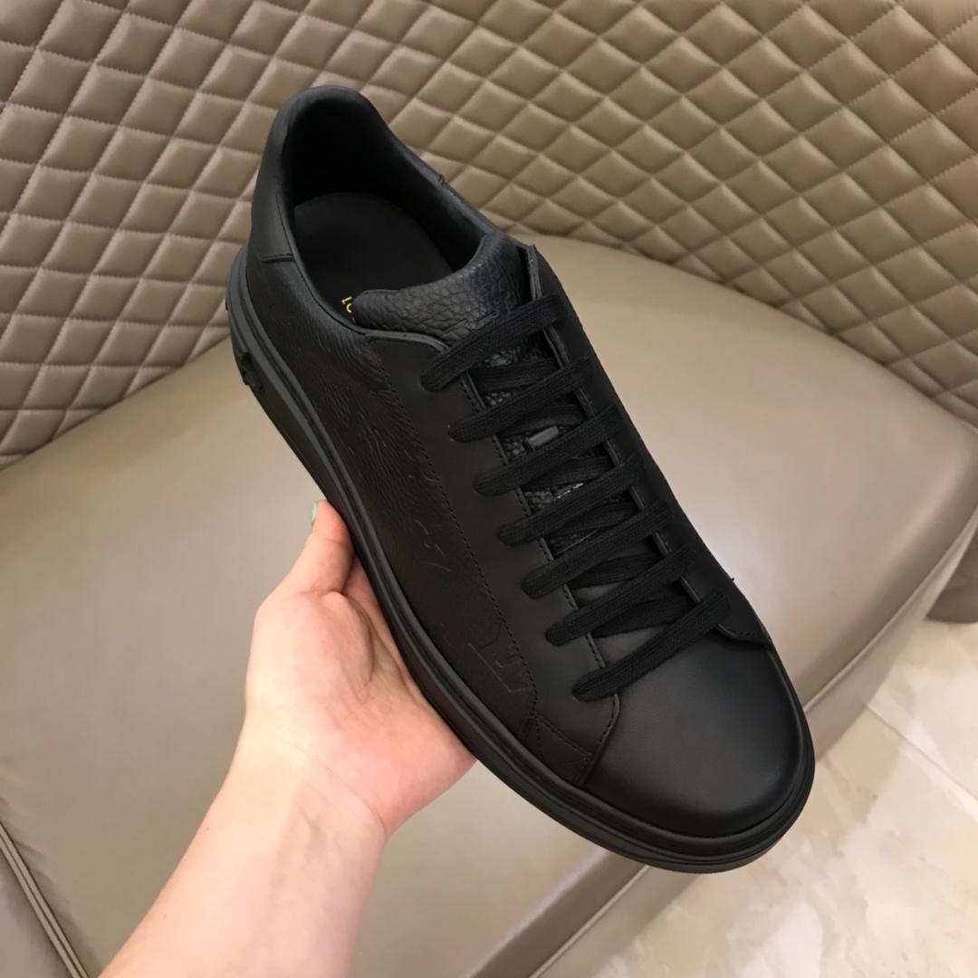 lv Fashion Sneakers Black and Monogram embossing with black sole MS02859