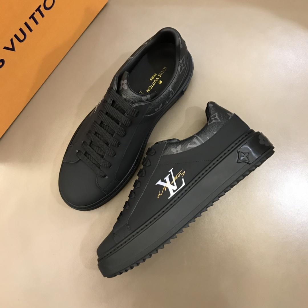 lv Fashion Sneakers Black and LV print with black sole MS02854