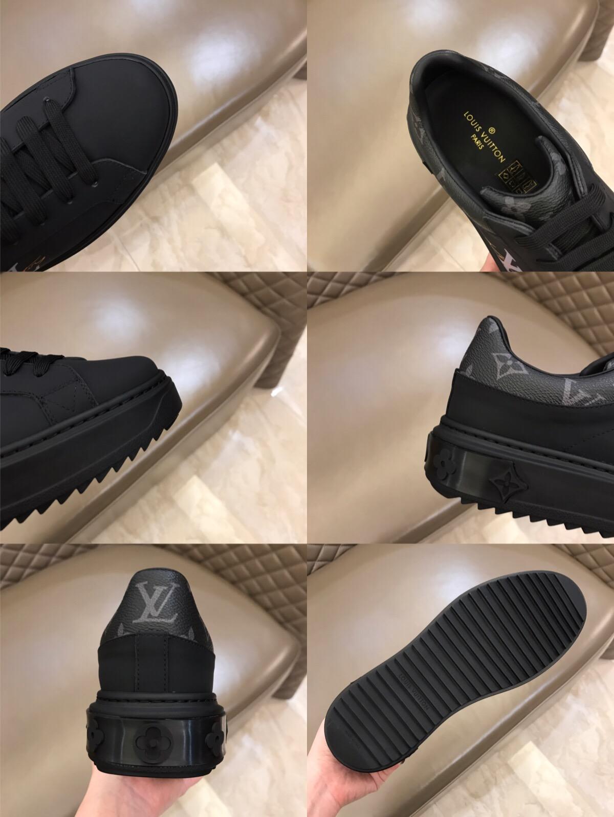 lv Fashion Sneakers Black and LV print with black sole MS02854