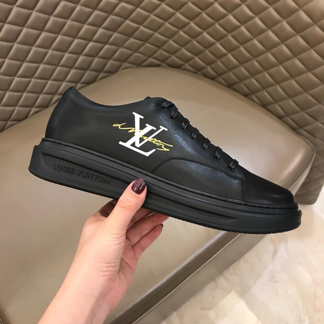 lv Fashion Sneakers Black and LV print and black sole MS02891