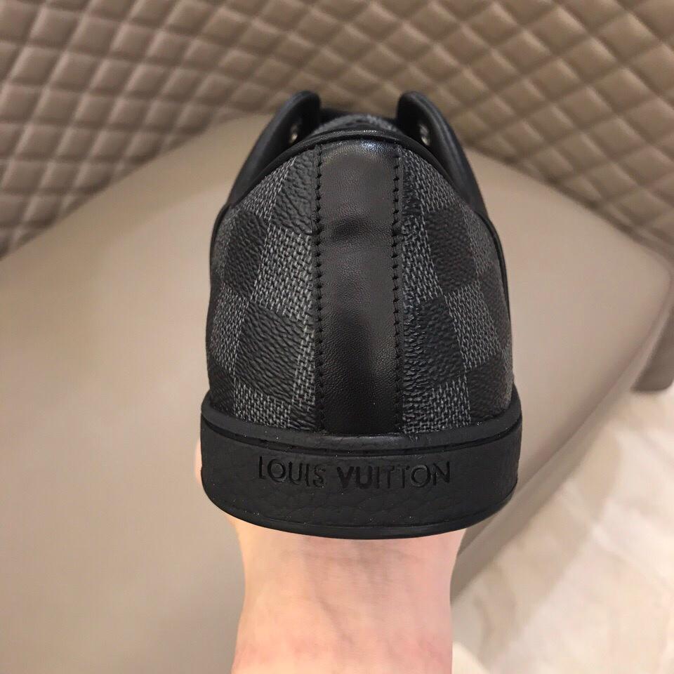 lv Fashion Sneakers Black and Damier Graphite Print Heels and Black Sole MS02868