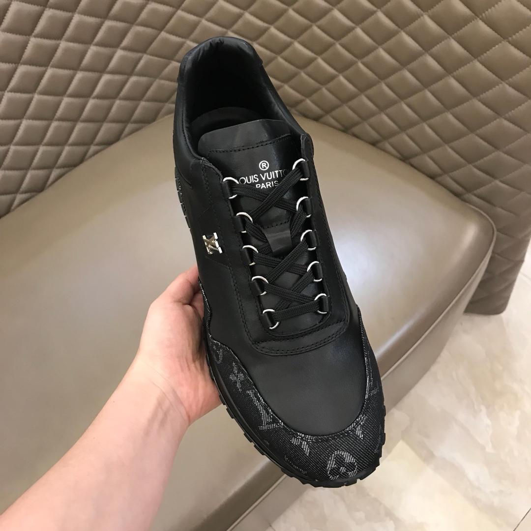 lv Fashion Sneakers Black and black Monogram Flower canvas and black sole MS02882