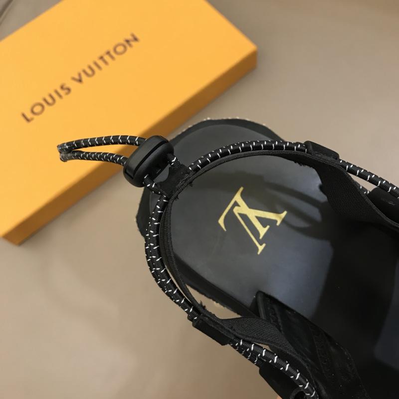 lv Black Sandal With yellow canvas MS02809