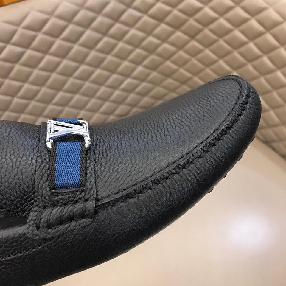 lv Arizona Moccasin Black Loafers With Silver Buckle MS02788