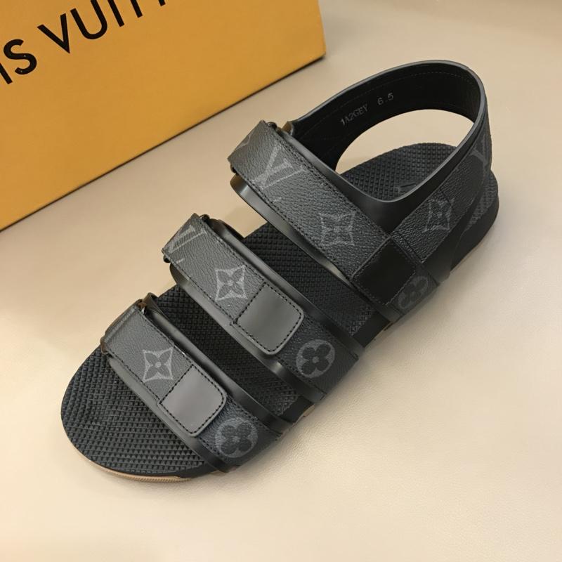 Louis Vuittion Black Sandals with LV Monogram MS021019