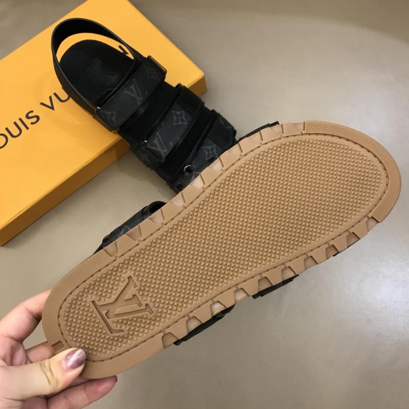 Louis Vuittion Black Sandals with LV Monogram MS021019