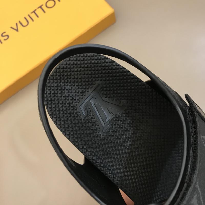 Louis Vuittion Black Sandals with LV Monogram MS021019