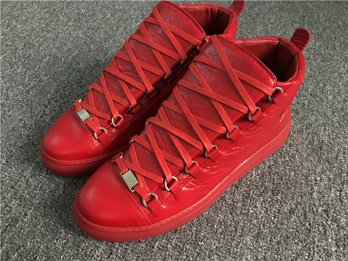 High Quality Matt Sole Updated  New Red Insole Balenciaga Arena High Sneaker Rouge Grenade