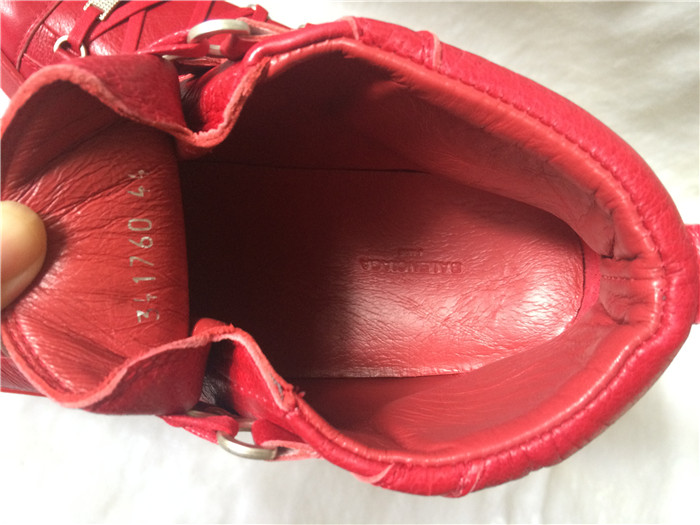 High Quality Matt Sole Updated  New Red Insole Balenciaga Arena High Sneaker Rouge Grenade