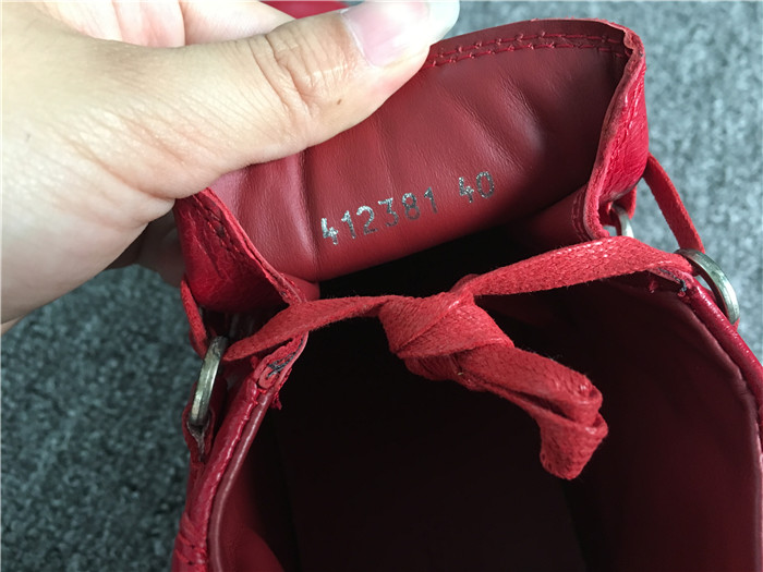 High Quality Matt Sole Updated  New Red Insole Balenciaga Arena High Sneaker Rouge Grenade