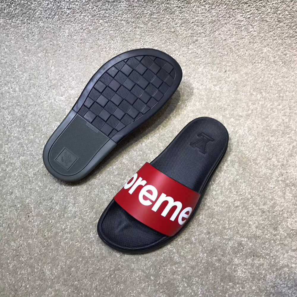 High Quality lv x Supreme Red slides OF_2A063E5FADF6