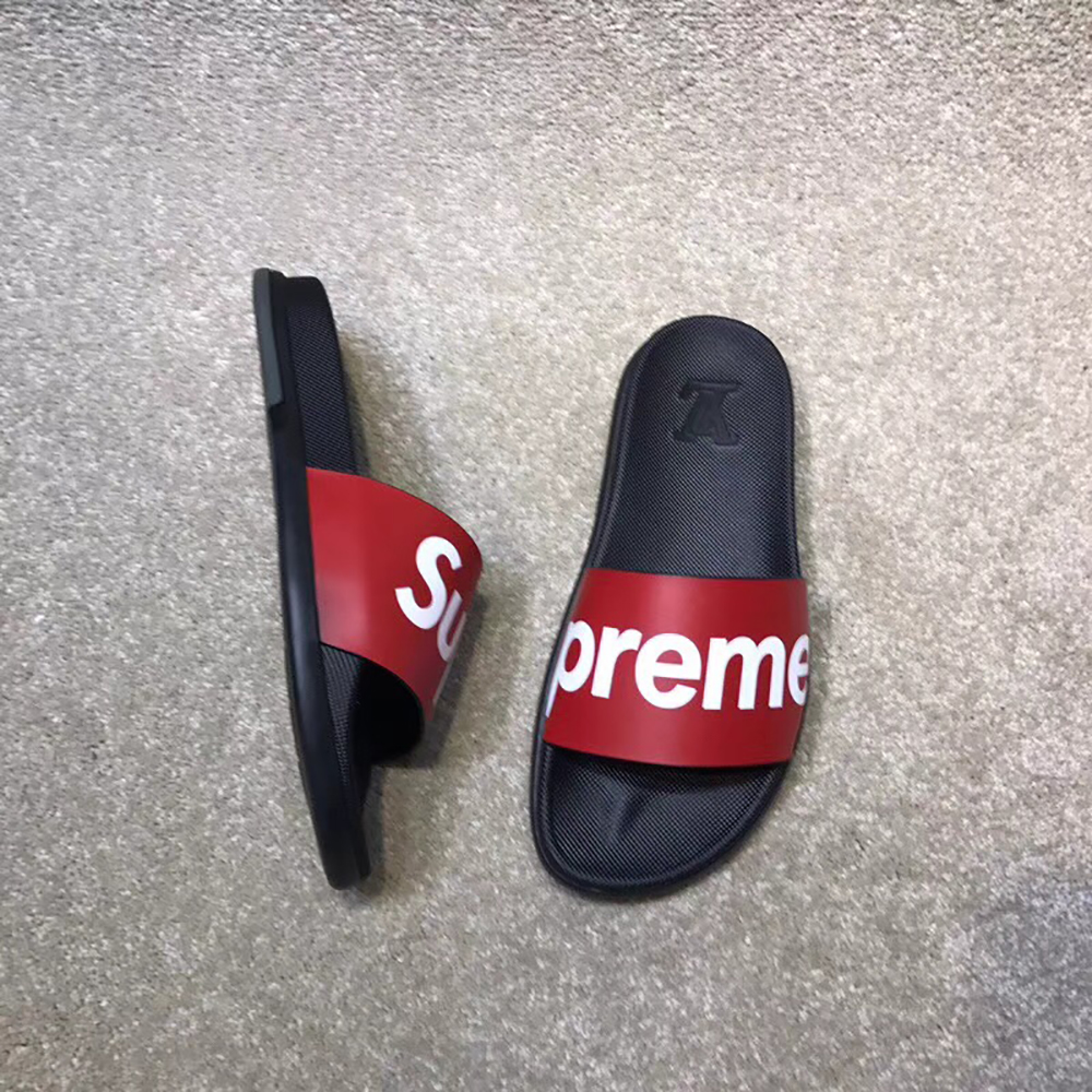 High Quality lv x Supreme Red slides OF_2A063E5FADF6