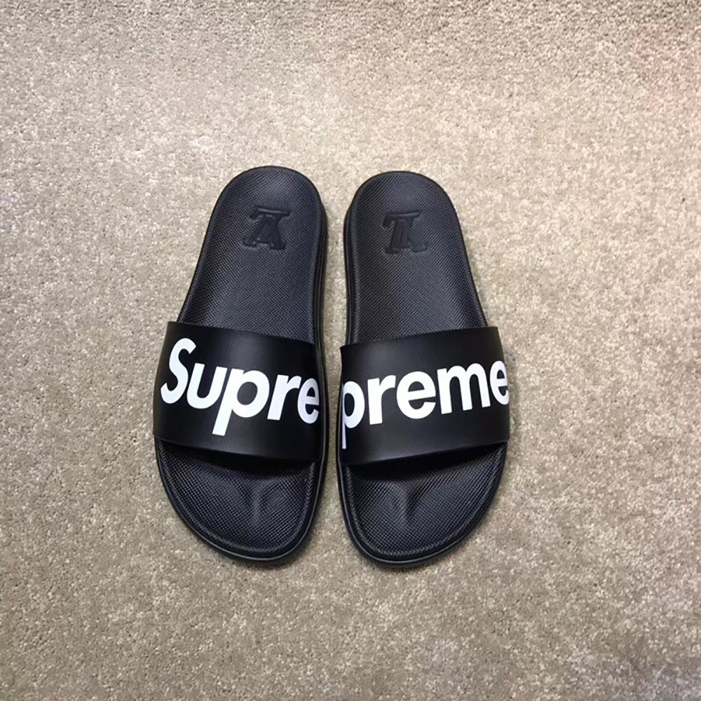 High Quality lv x Supreme Black slides OF_A7D8ADE0D6B3